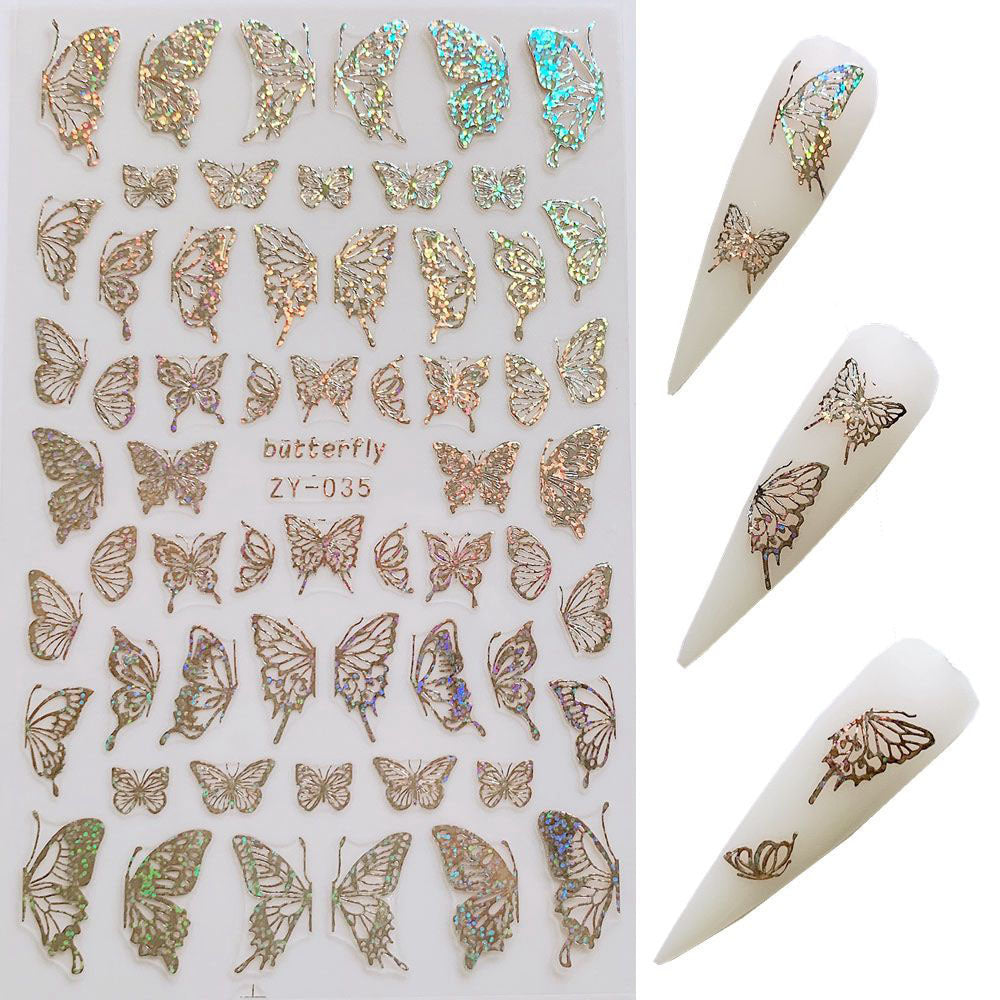 Butterfly Nail Sticker – Simulation Bronzing Laser Nail Art